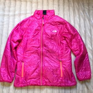 The North Face pink thermoball puffed coat, sz XL.